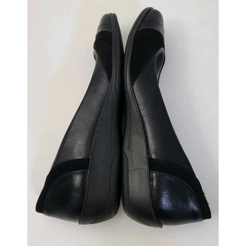 LIFE STRIDE Indeed Flats Womens 8.5 Classic Black Comfort Shoes Office Career